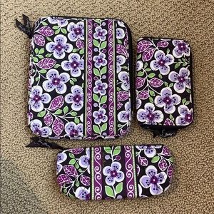 Vera Bradley Plum Petal 3 piece Set